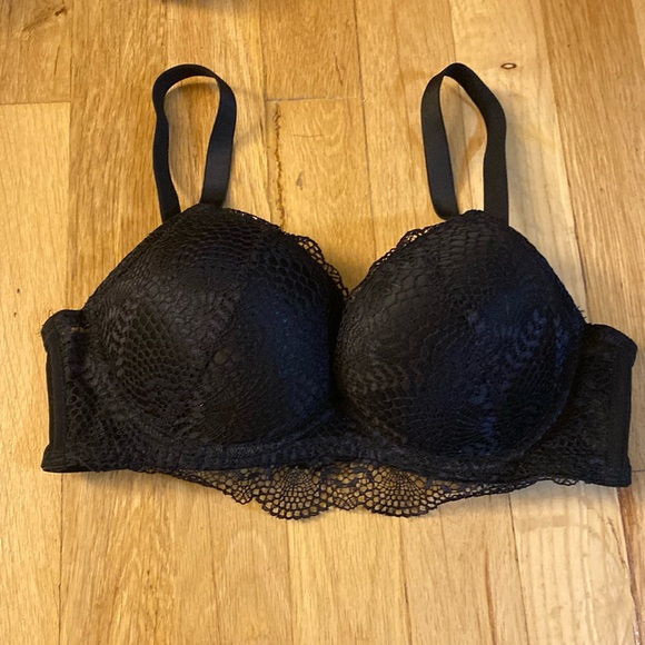 NWOT Black Lace Padded Push-up Bra - Picture 1 of 6